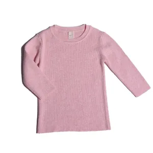 3/4 SLEEVE RIBBED CREW NECK