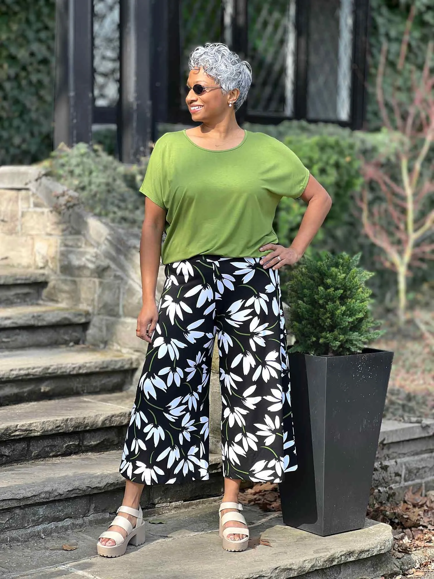 Adisa reversible neckline slouchy dolman top - FINAL SALE