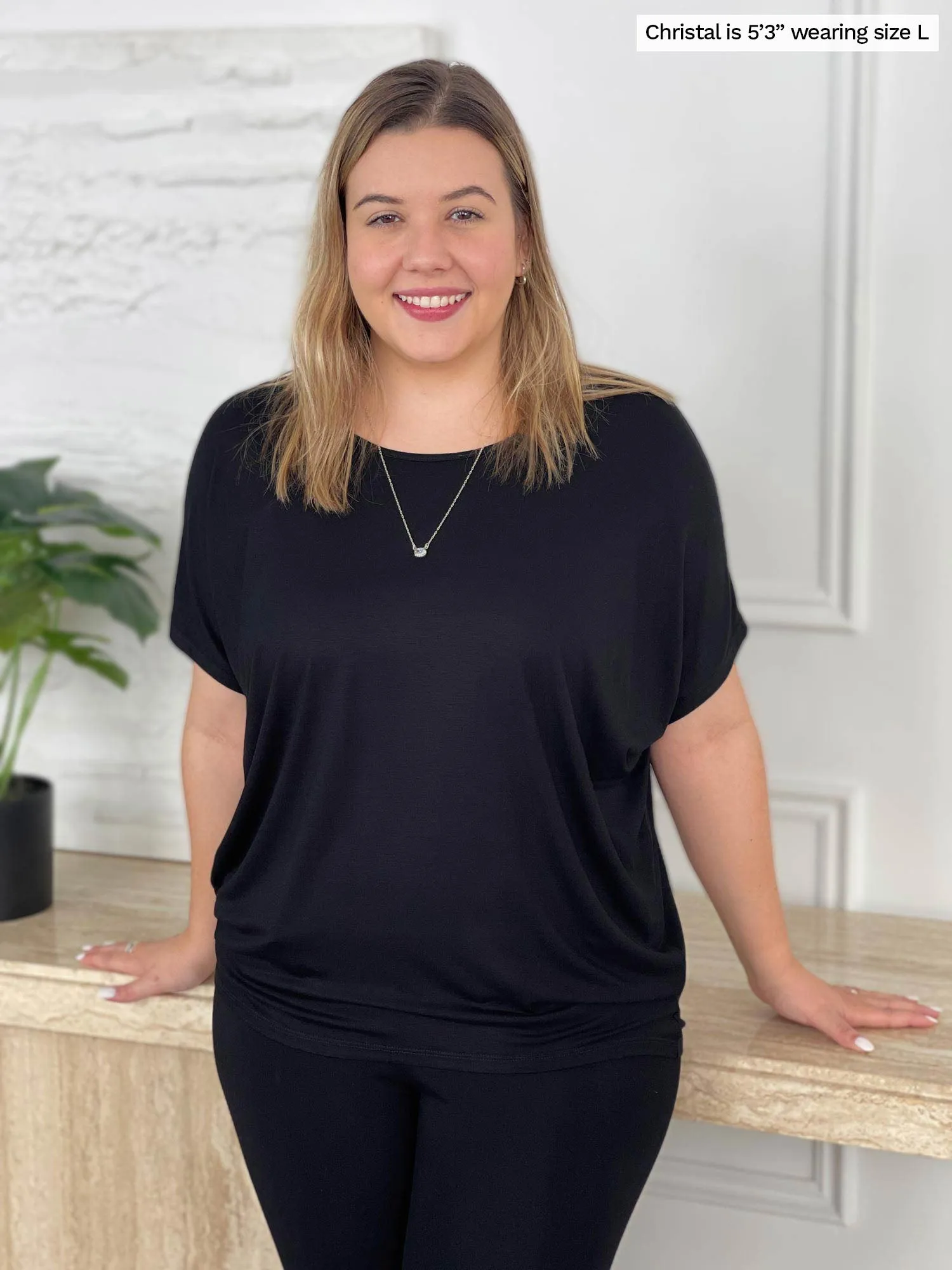 Adisa reversible neckline slouchy dolman top - FINAL SALE