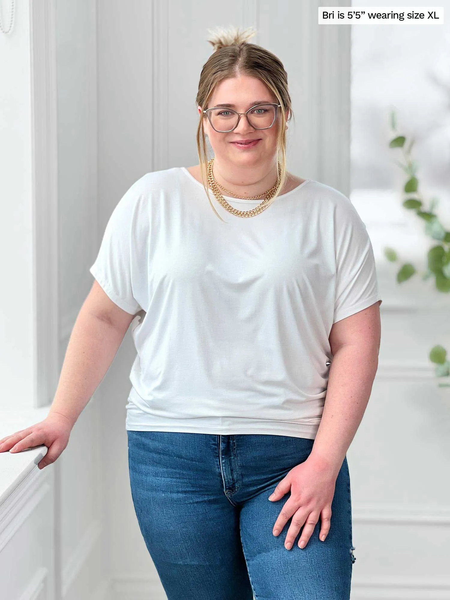 Adisa reversible neckline slouchy dolman top - FINAL SALE