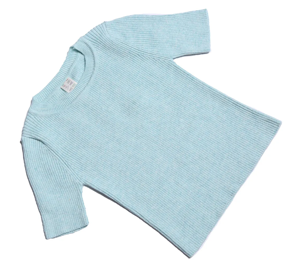BABY SHORT SLEEVE RIBBED CREW NECK