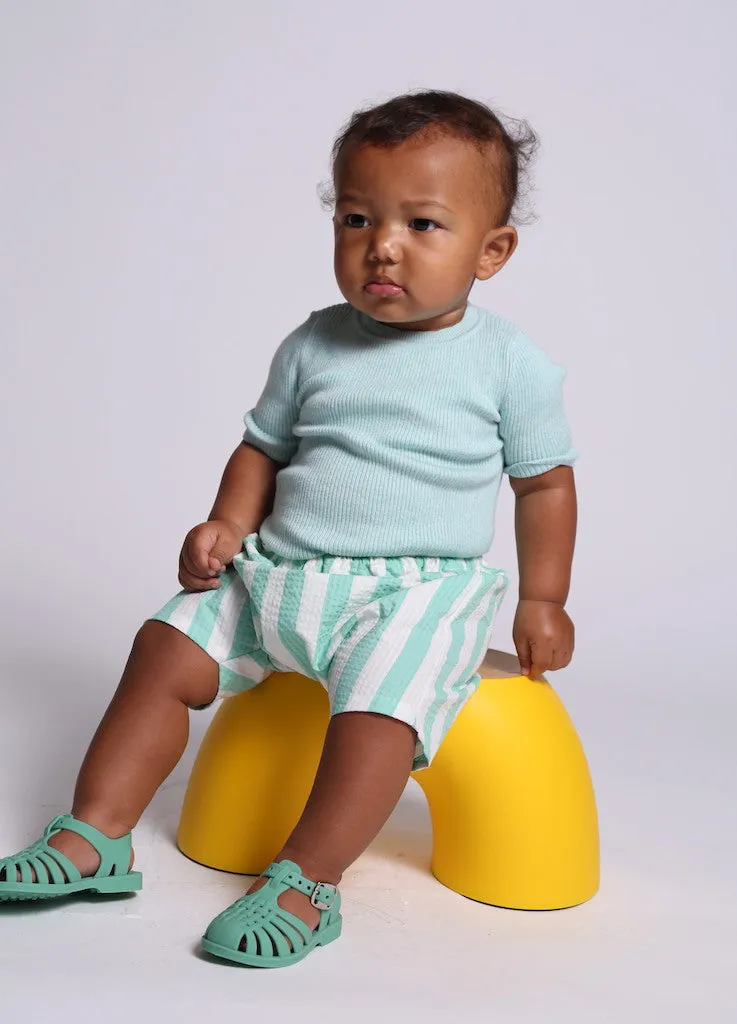 BABY SHORT SLEEVE RIBBED CREW NECK