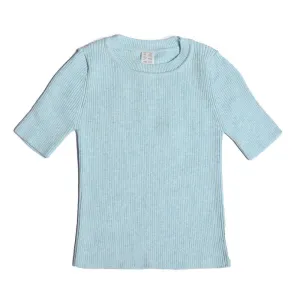 BABY SHORT SLEEVE RIBBED CREW NECK
