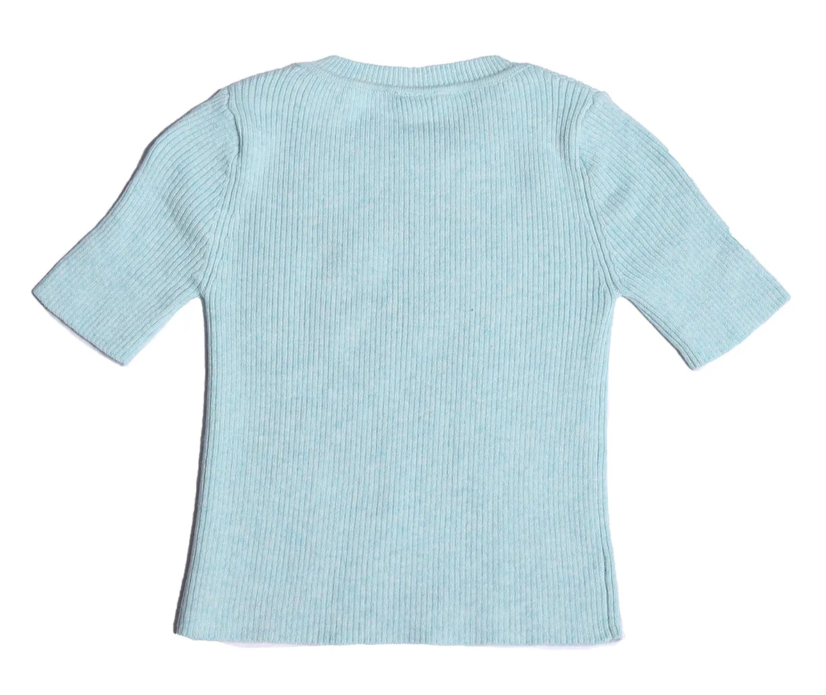 BABY SHORT SLEEVE RIBBED CREW NECK