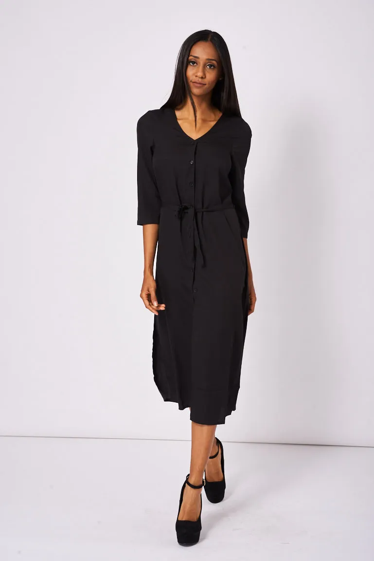 Bik Bok Black Button Front Long Dress