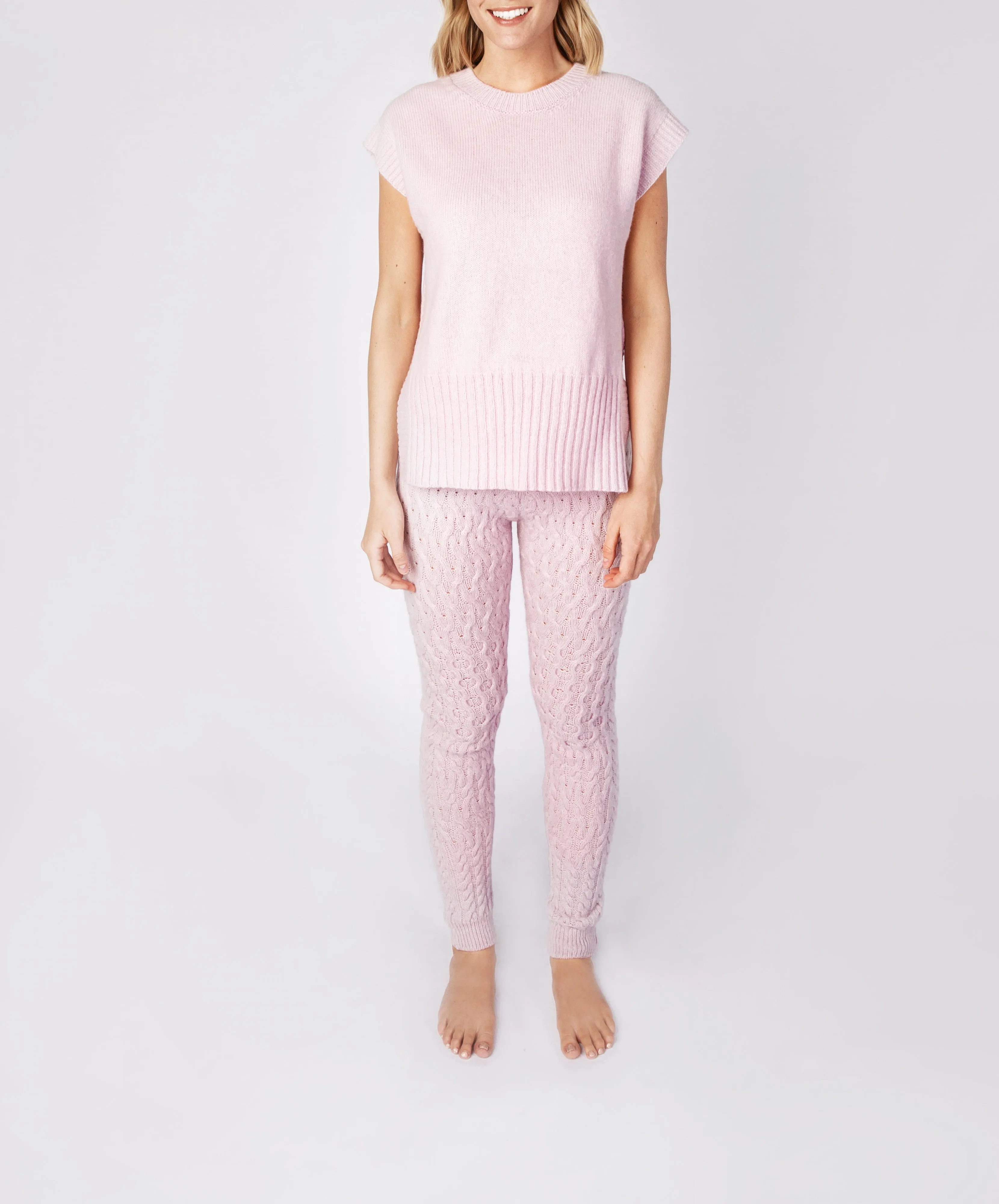 Boxy Jersey Vest Blush