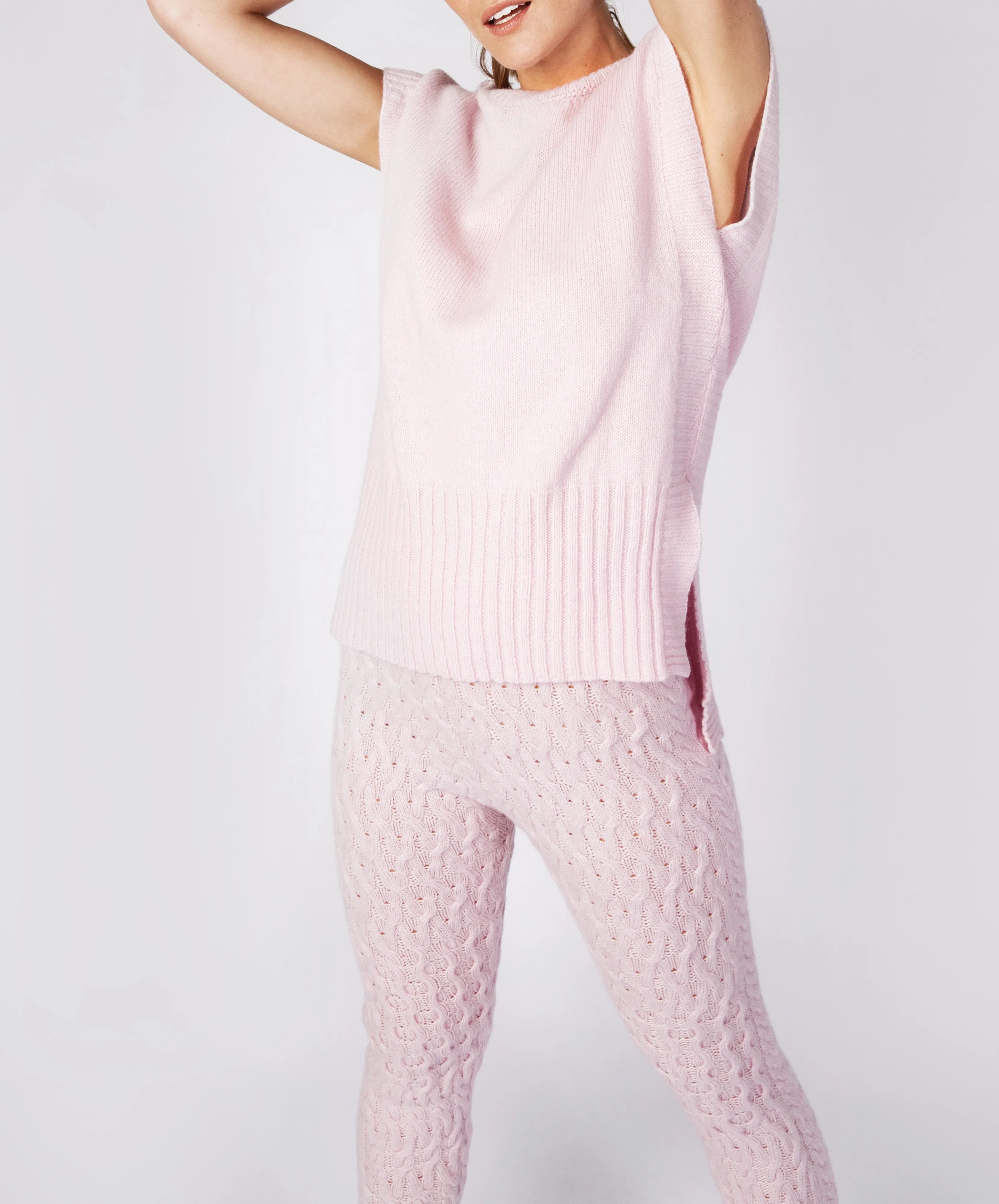 Boxy Jersey Vest Blush