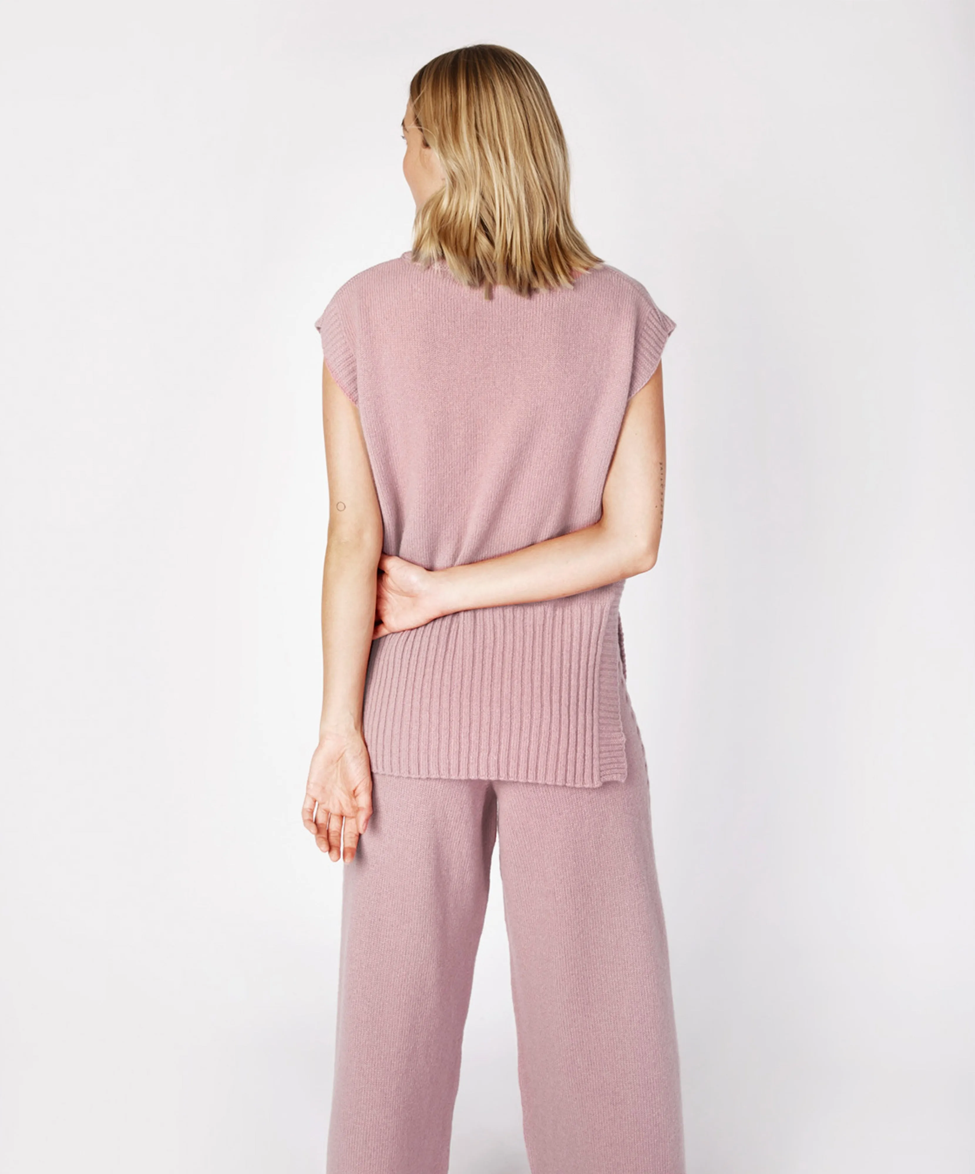 Boxy Jersey Vest Mauve