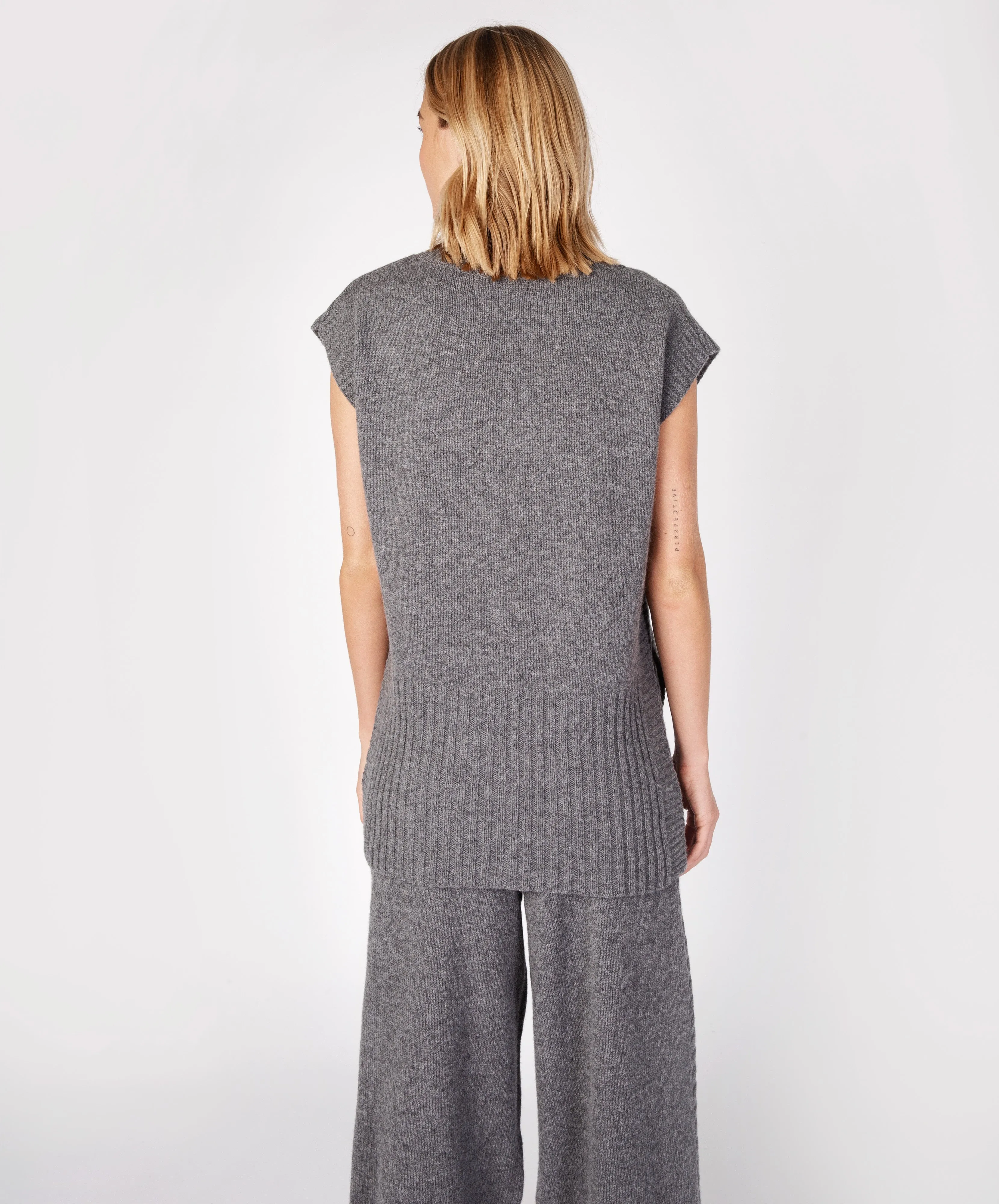 Boxy Jersey Vest Smoke