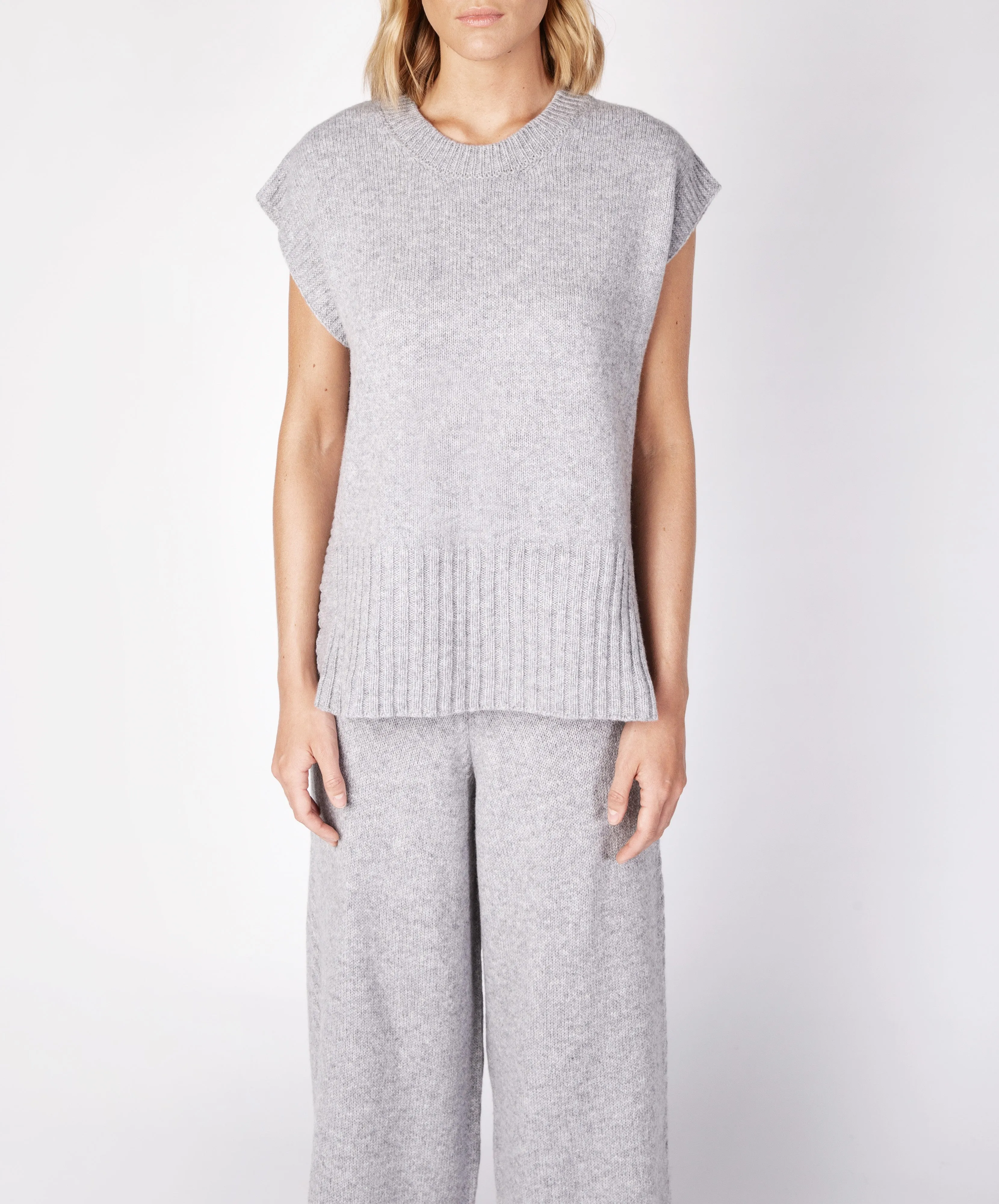 Boxy Jersey Vest Soft Grey