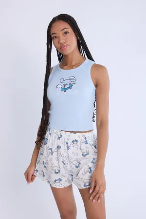 Cinnamoroll Embroidered Pajama Tank Top And Boxer Shorts 2-Piece Set
