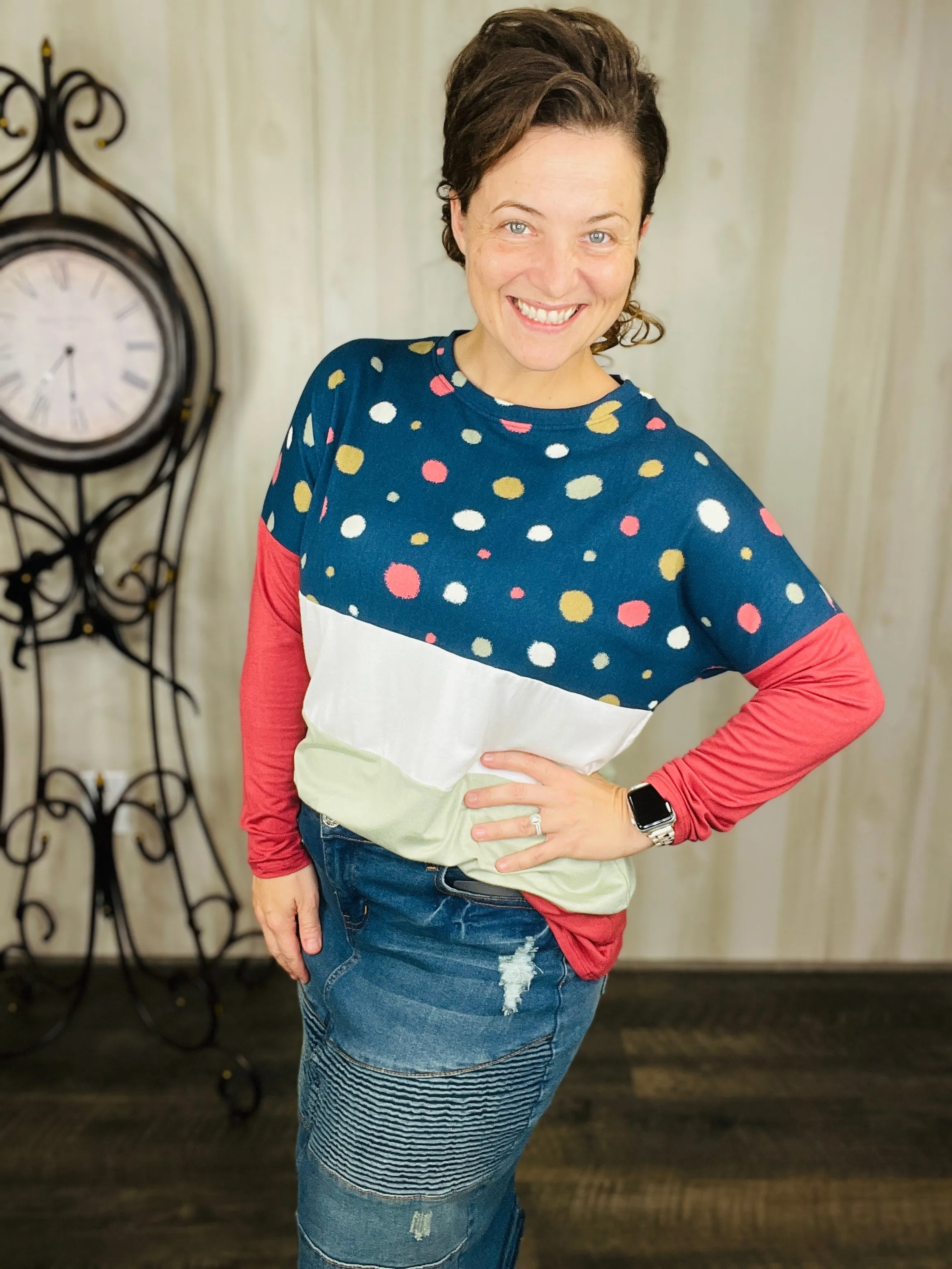 Colorful Polka Dot Top