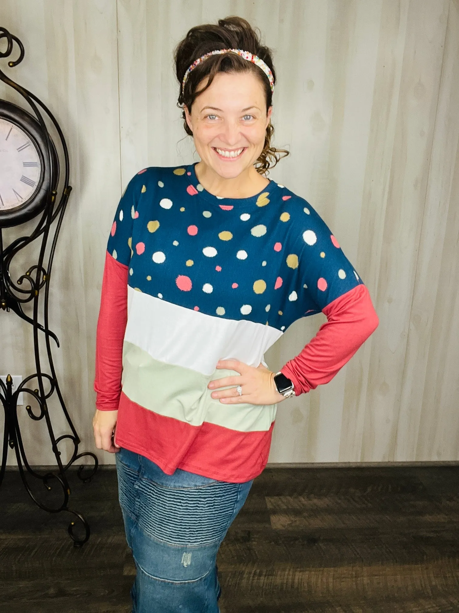 Colorful Polka Dot Top