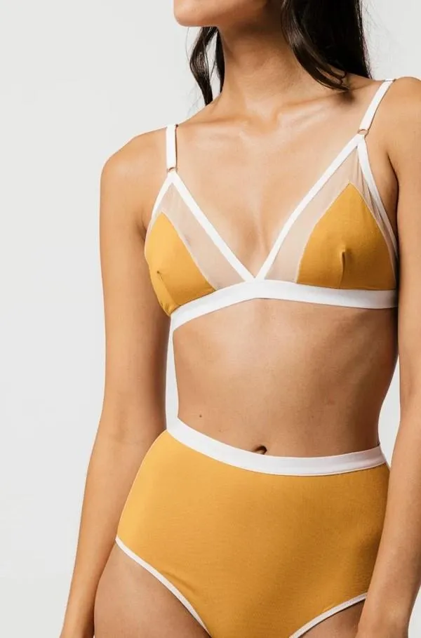 Contrast Bra (Mustard)