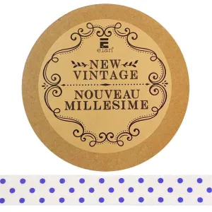 Cotton Polka Dot Ribbon - Blue - 15mm