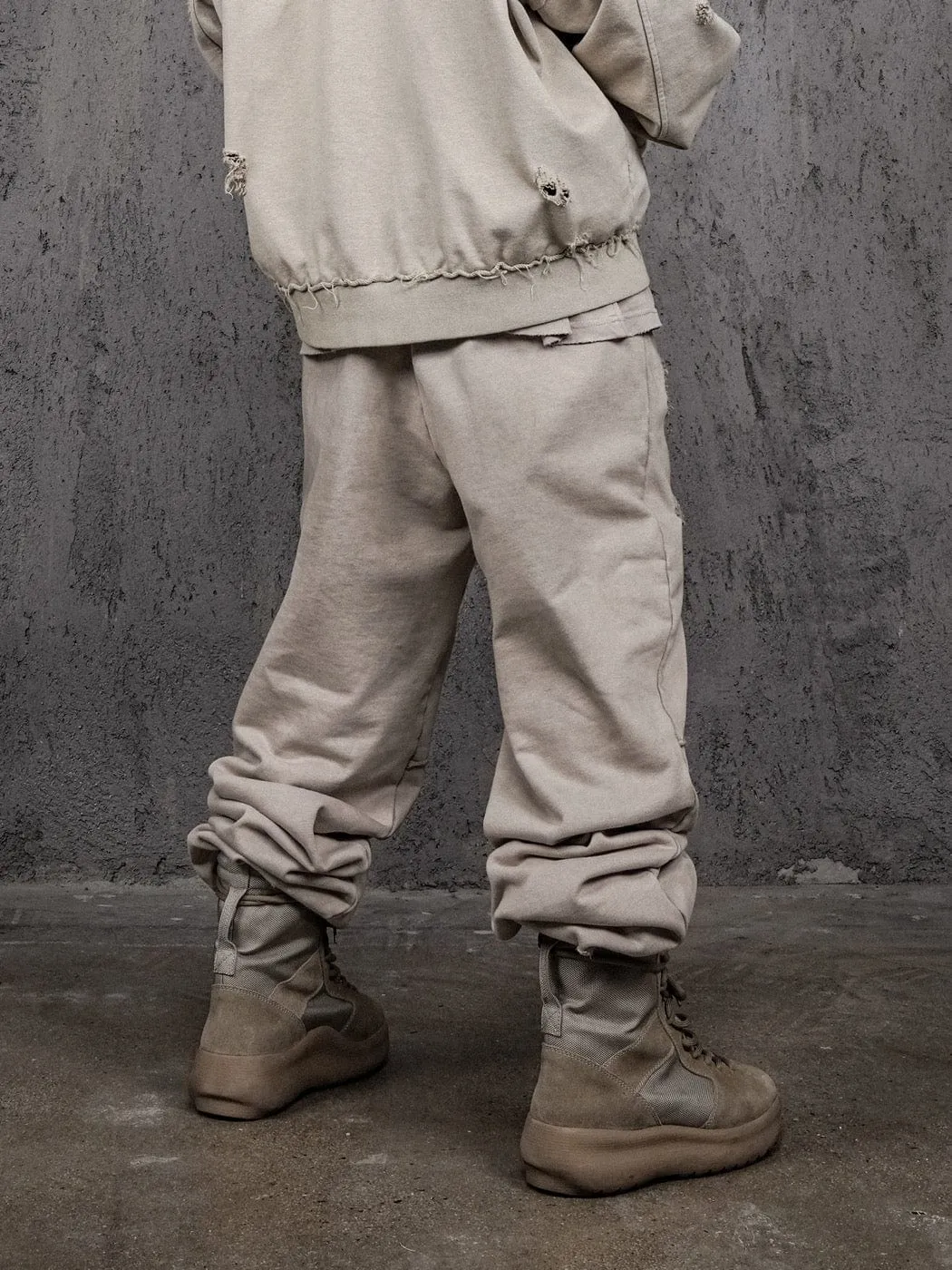 Distressed Spliced Sweatpants