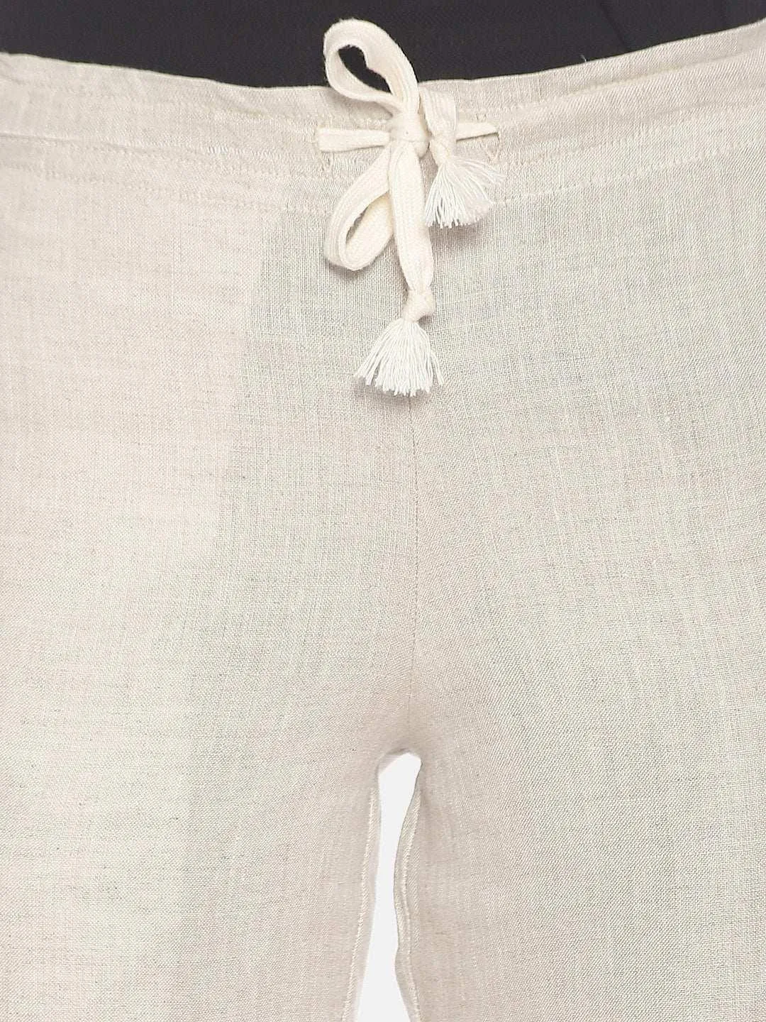 Ecentric Women's Beige Colour Solid Lounge Wear Bottom