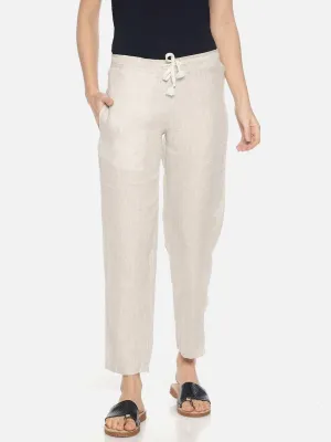 Ecentric Women's Beige Colour Solid Lounge Wear Bottom
