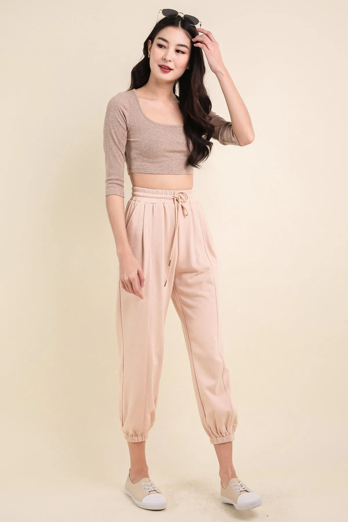 ELLIS SLEEVE KNIT TOP IN ACORN