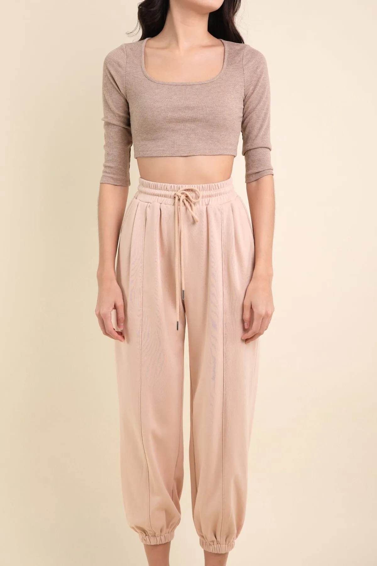 ELLIS SLEEVE KNIT TOP IN ACORN