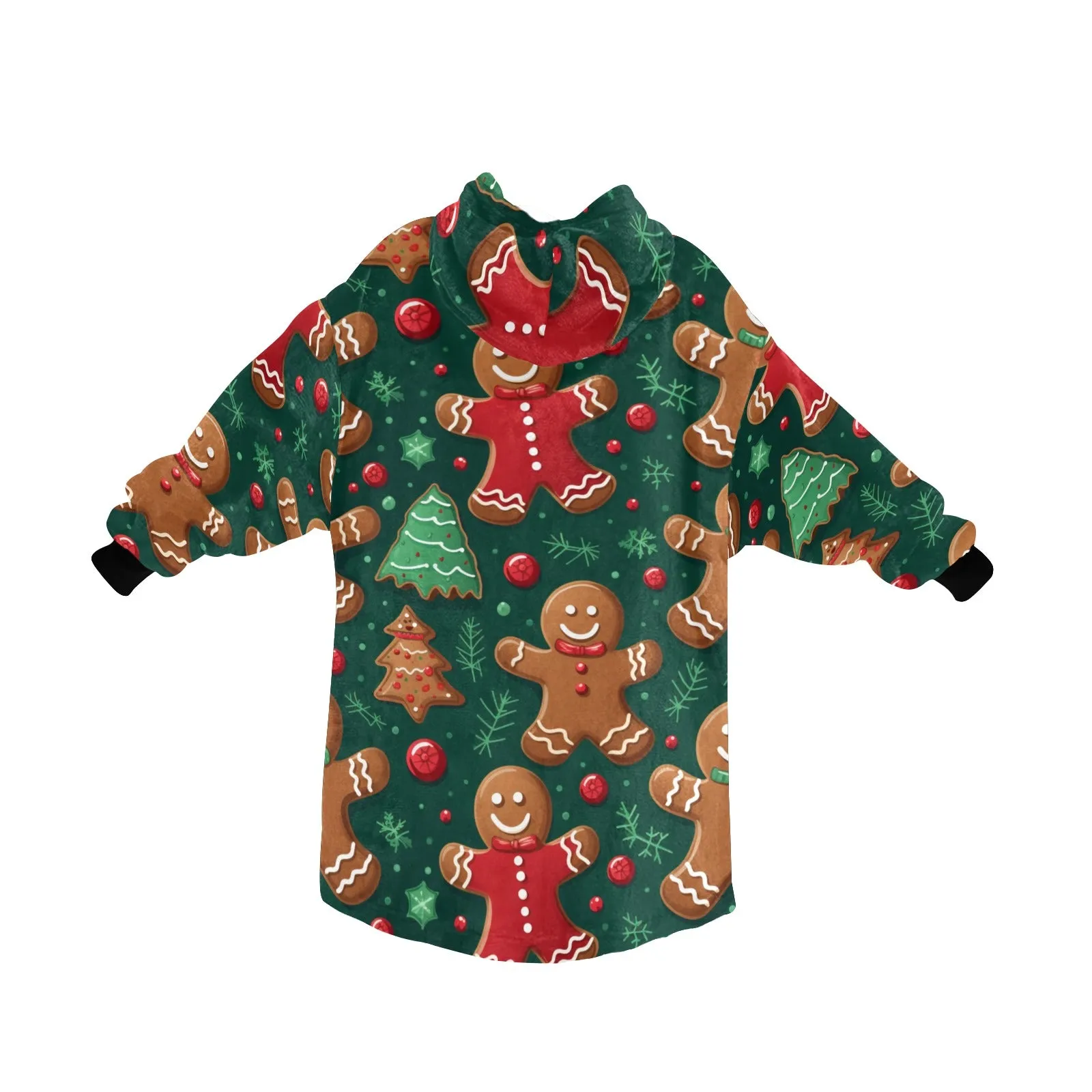 Gingerbread Delight - Cosy Fleece Hooded Blanket