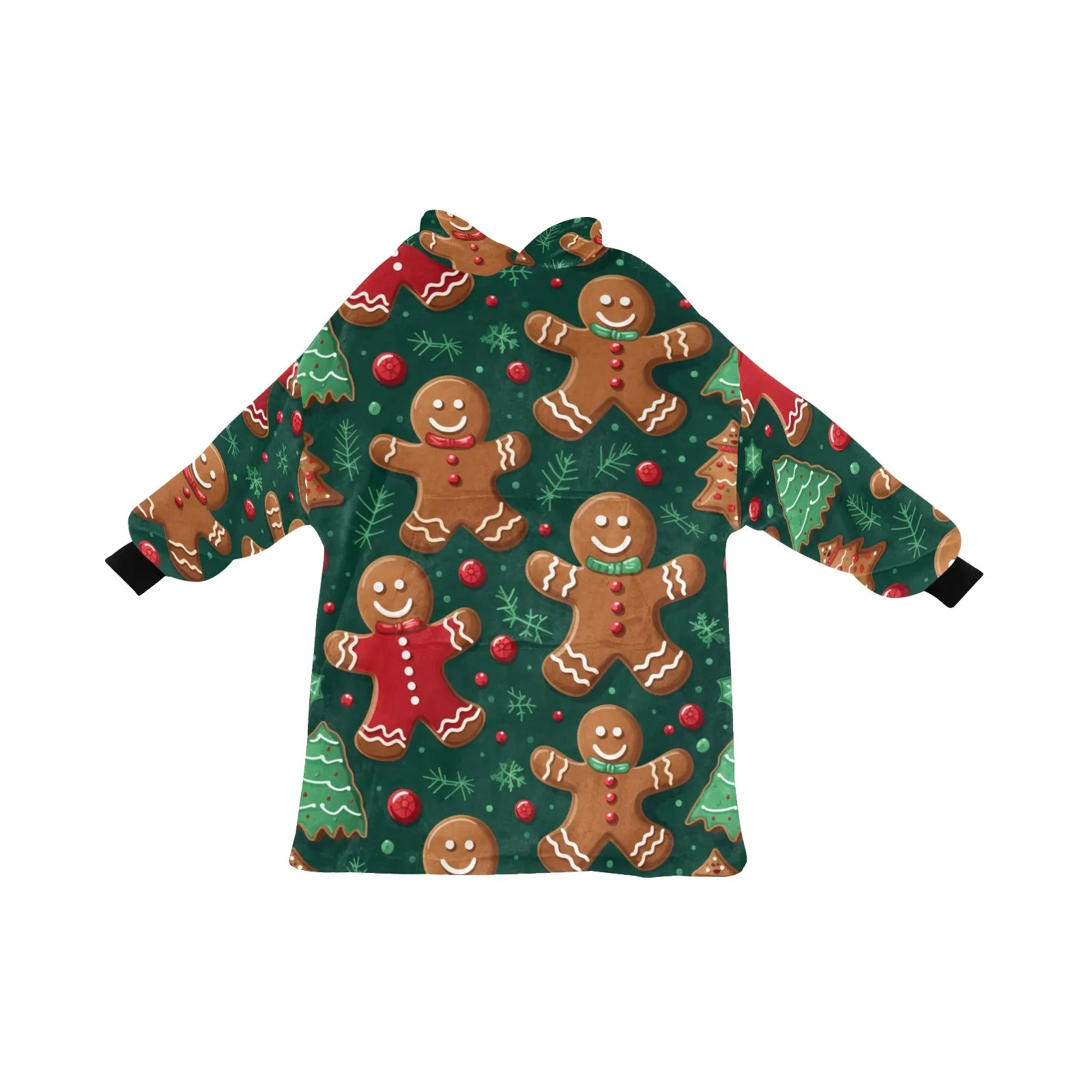 Gingerbread Delight - Cosy Fleece Hooded Blanket