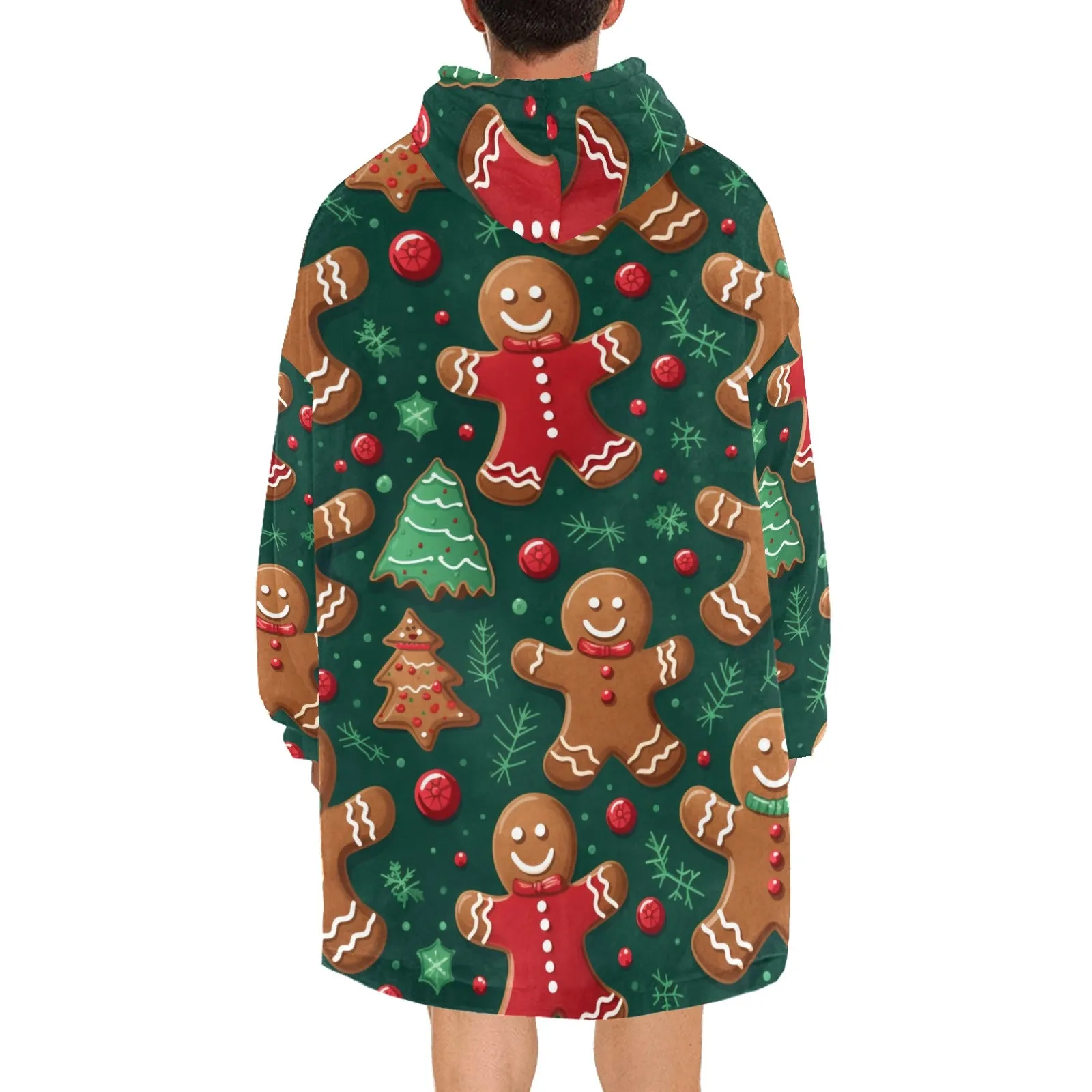Gingerbread Delight - Cosy Fleece Hooded Blanket