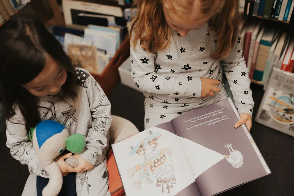 G.Nancy Stars Long Sleeve PJs - Grey Marle