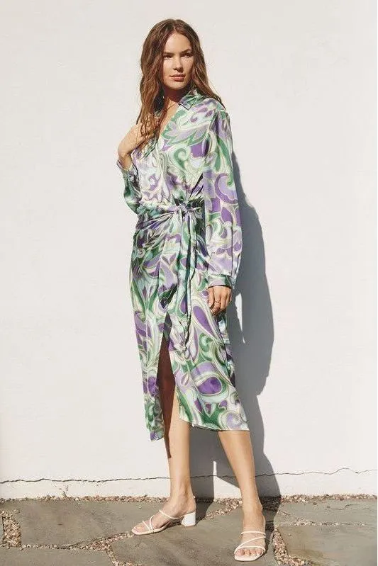 Groovy Girl Midi Shirt Wrap Dress