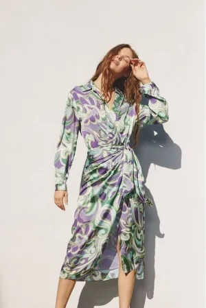 Groovy Girl Midi Shirt Wrap Dress
