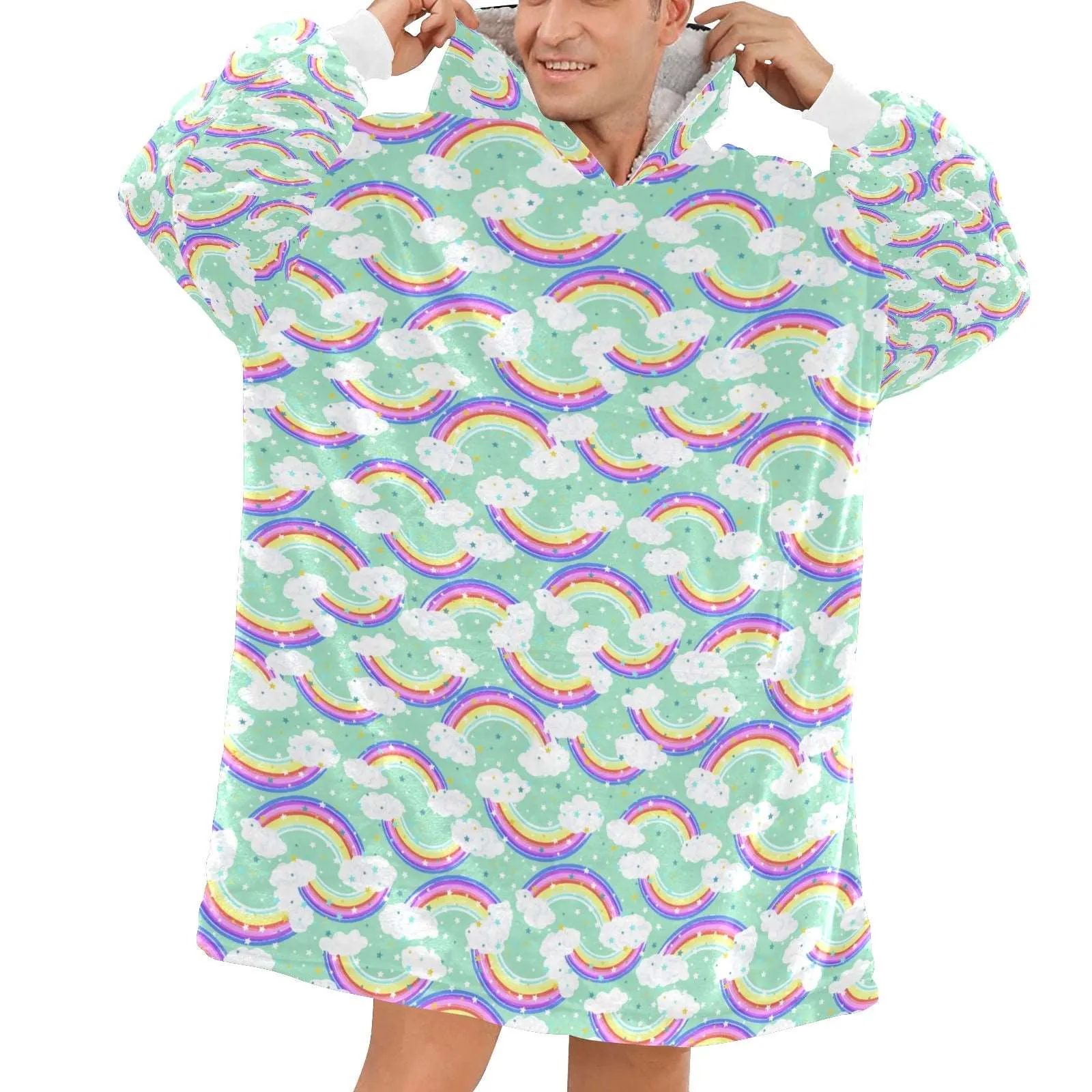 Happy Rainbow - Hooded Blanket