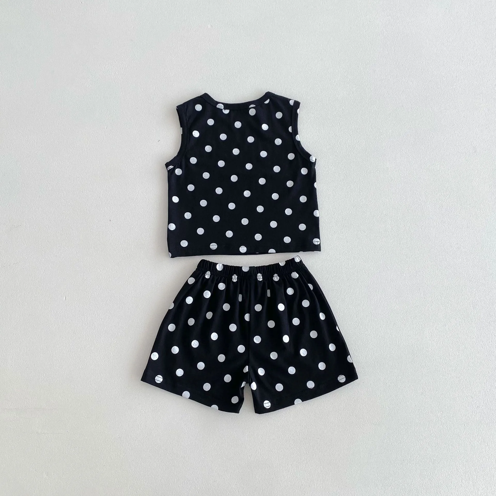 Heart & Polka Dot Print Tank Top Summer Set
