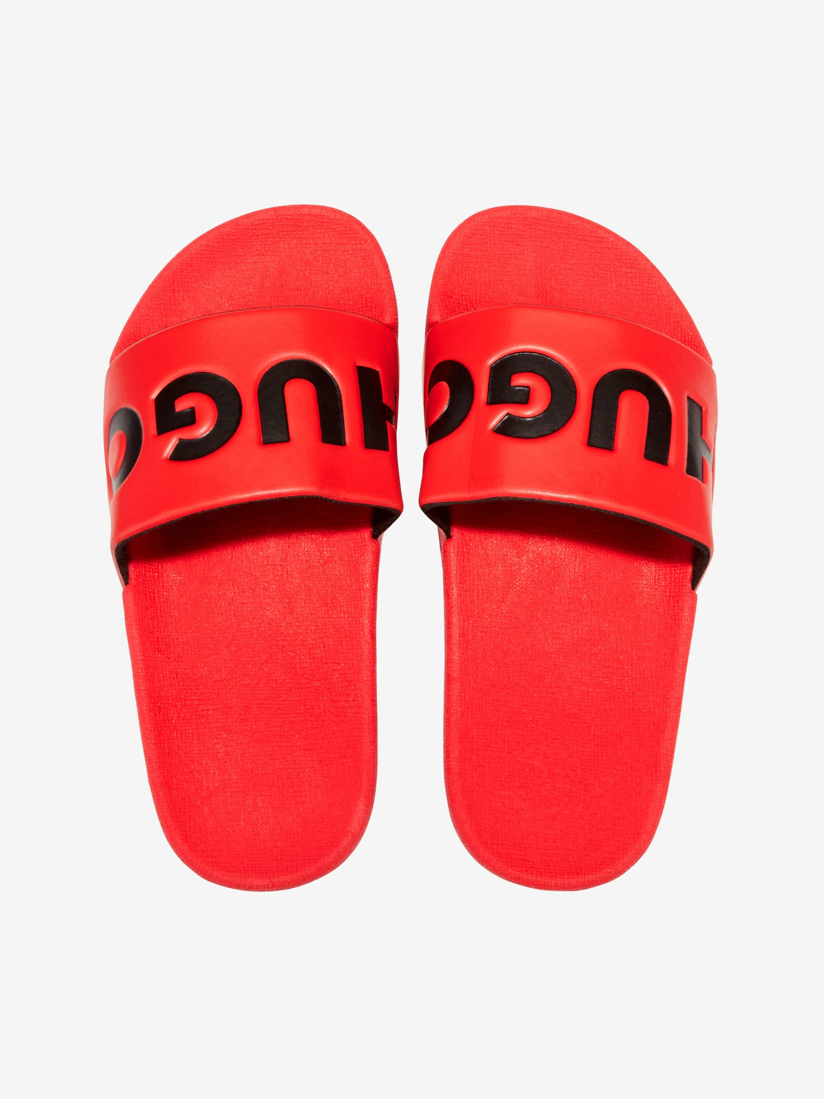 Hugo Boys Logo Sliders in Red