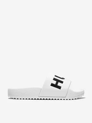 Hugo Boys Logo Sliders in White