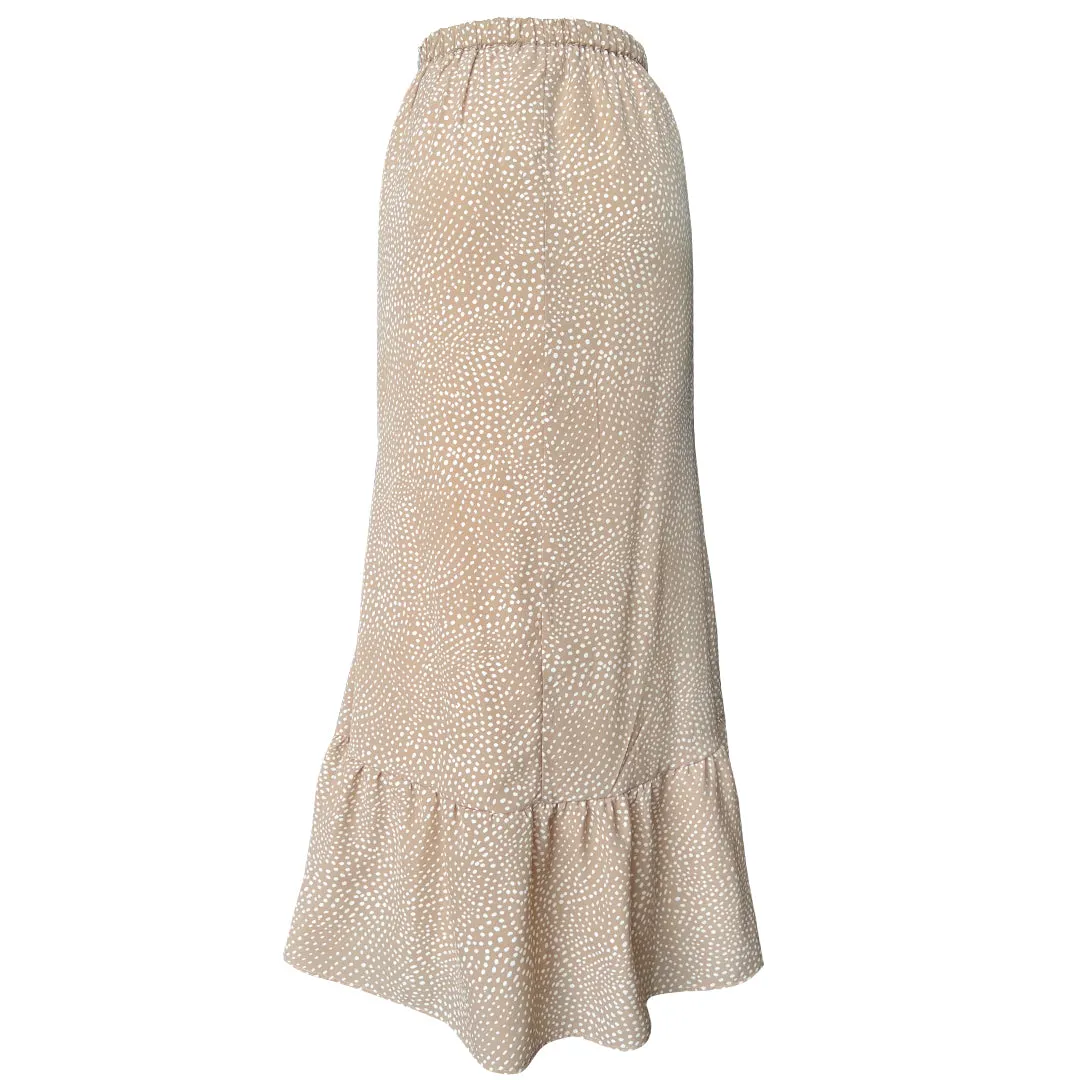 Jawhara Flare Kurung Set  Polka Dot Nude