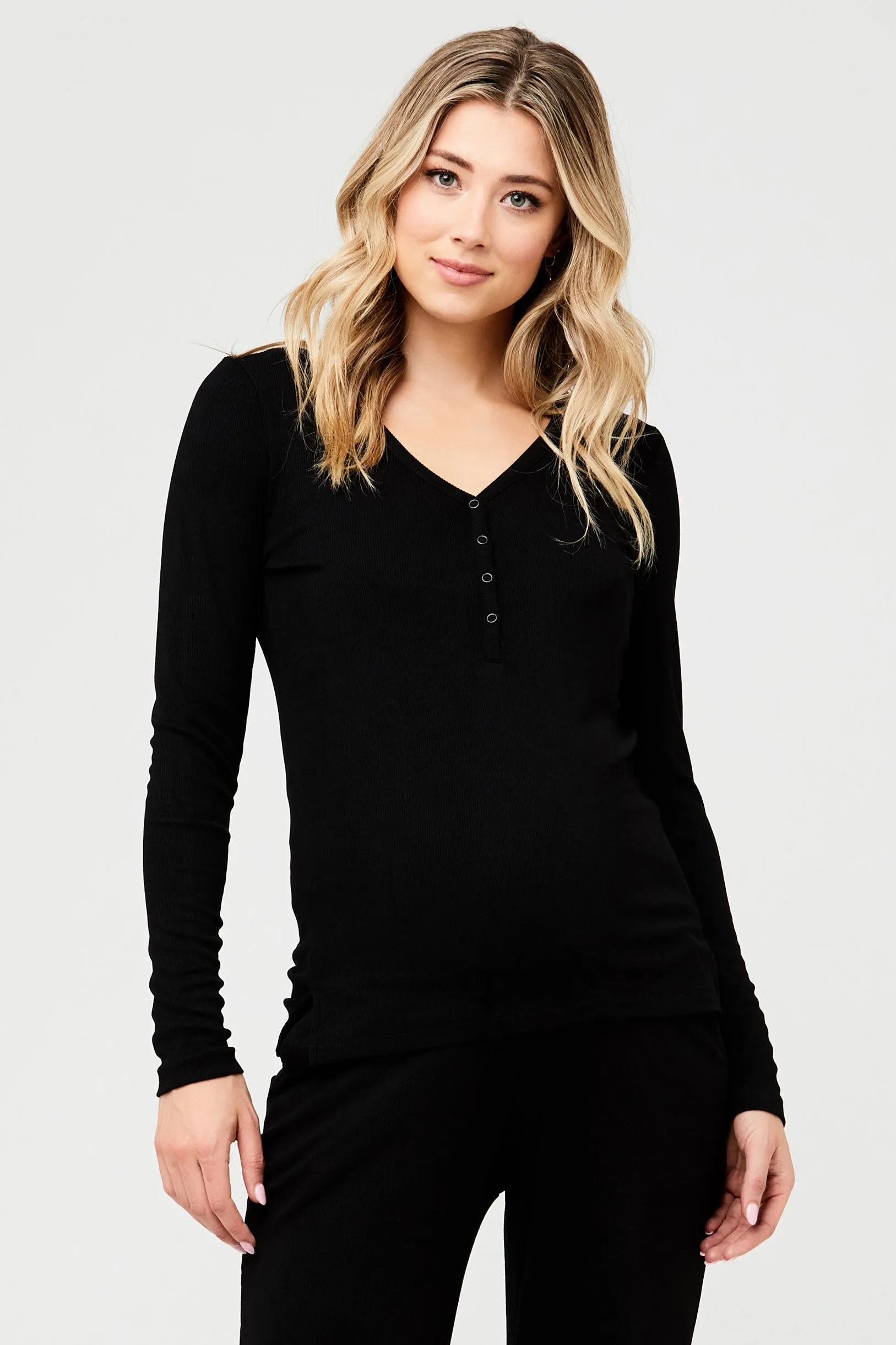 Jersey Rib Top in Black Ripe