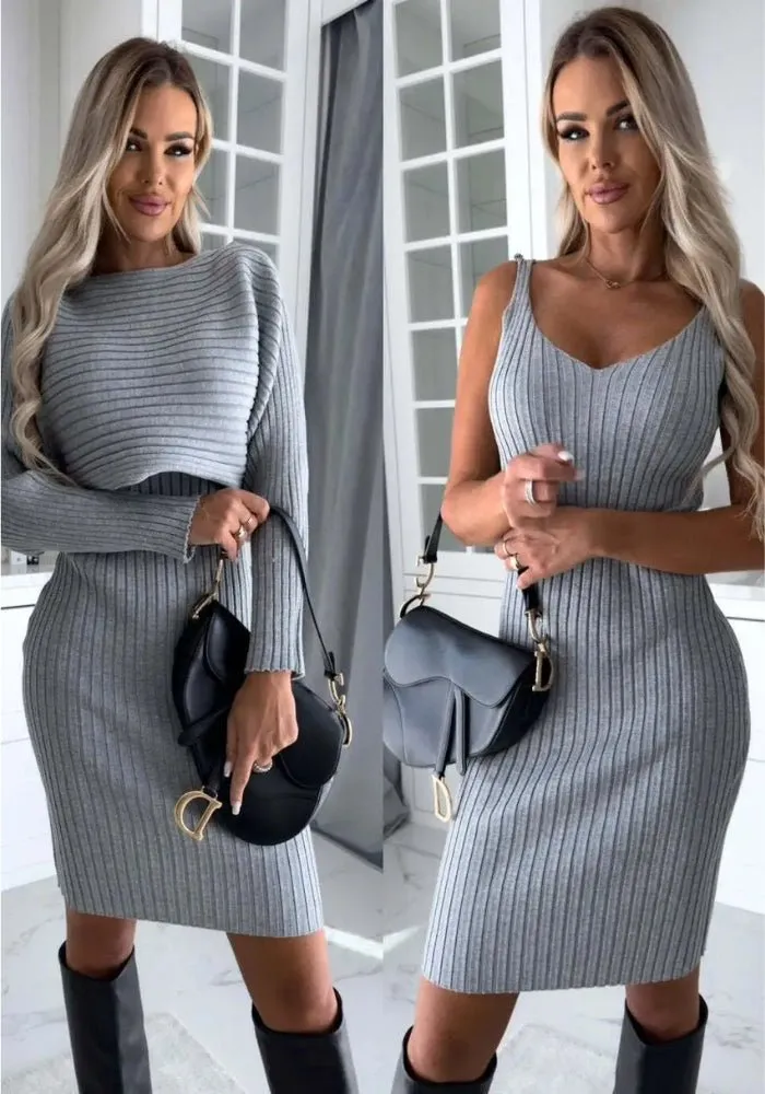 LARISSA - Ribbed Knit Two-Piece Set