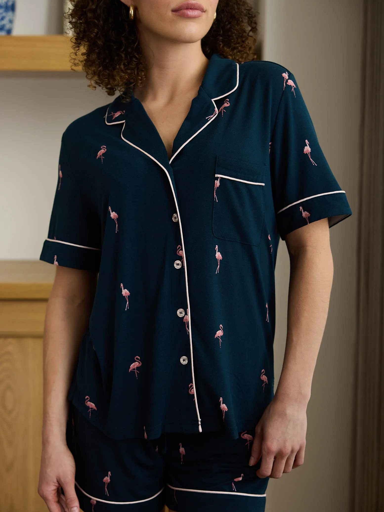 Last Chance Women's Bamboo Stretch-Knit Short Sleeve Pajama Set