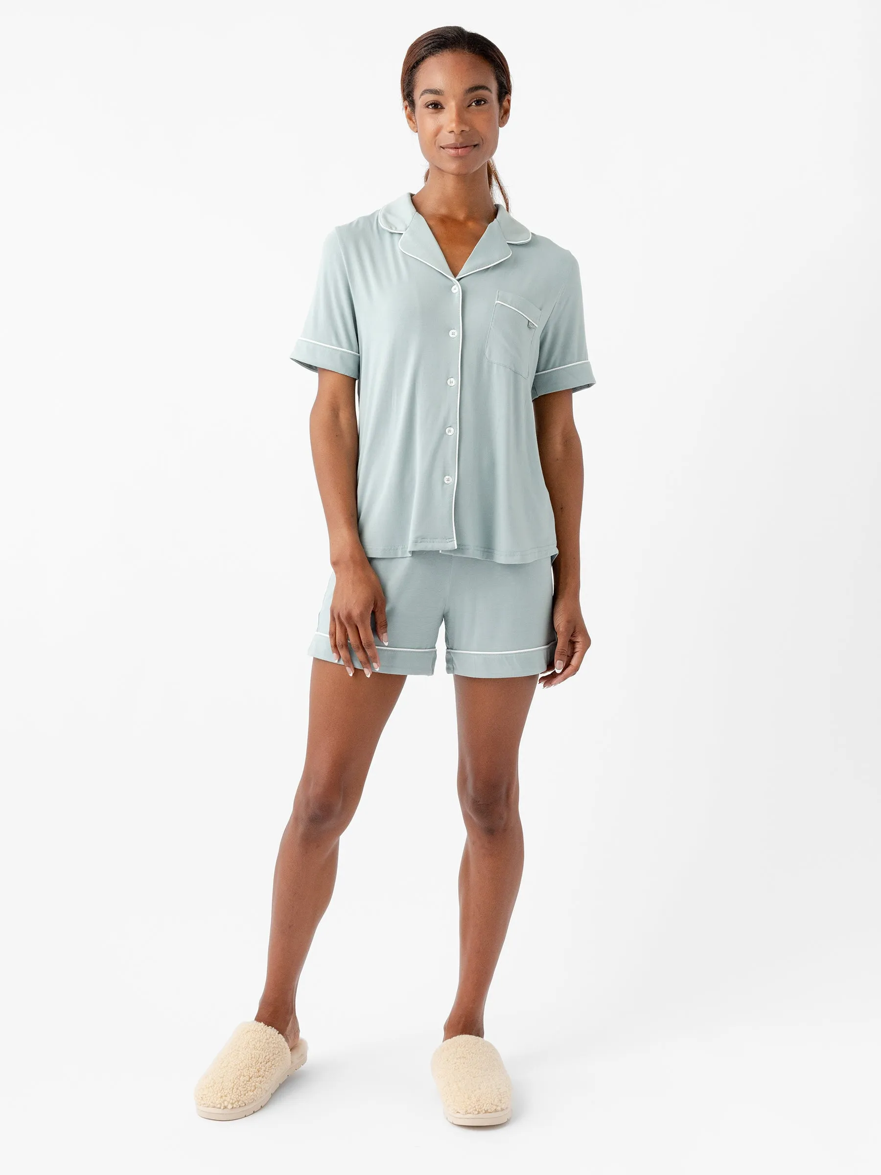 Last Chance Women's Bamboo Stretch-Knit Short Sleeve Pajama Set