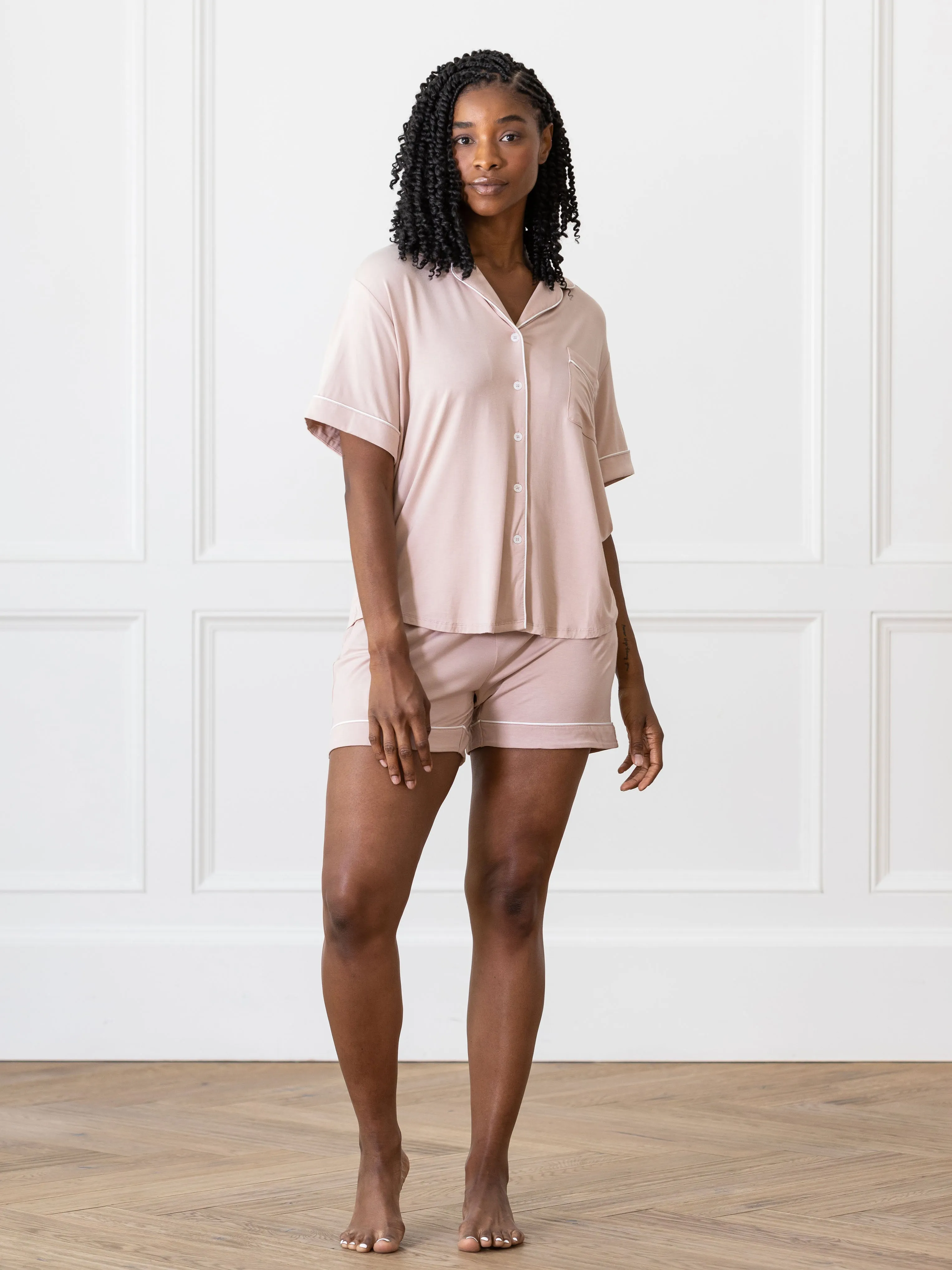 Last Chance Women's Bamboo Stretch-Knit Short Sleeve Pajama Set