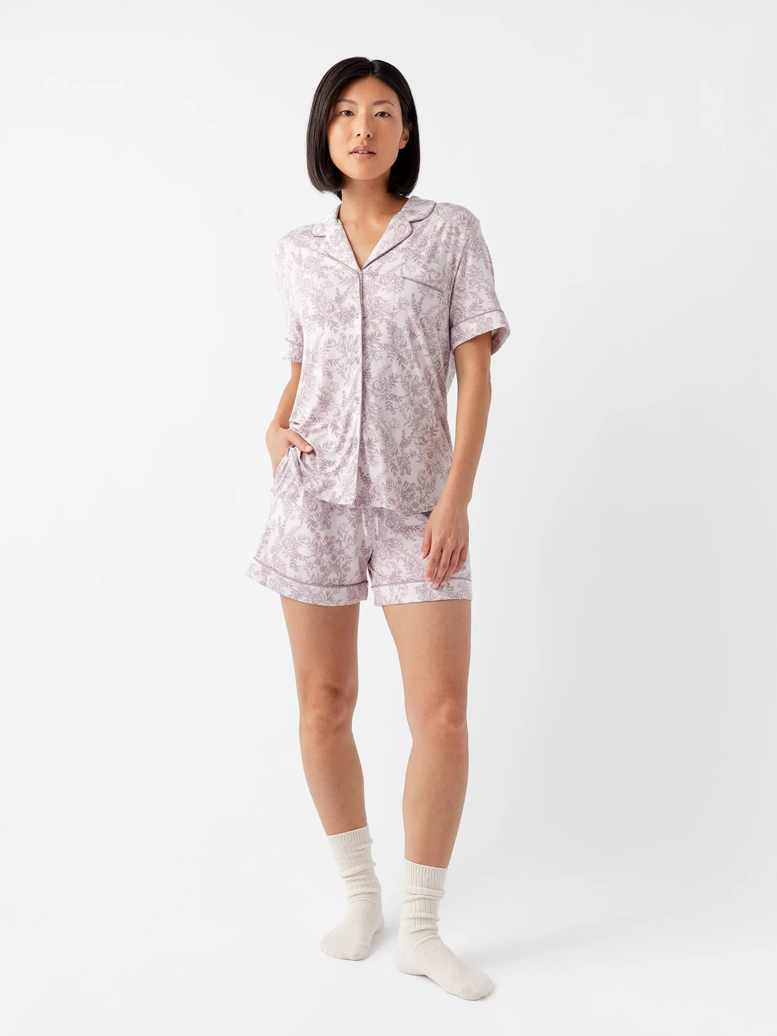 Last Chance Women's Bamboo Stretch-Knit Short Sleeve Pajama Set