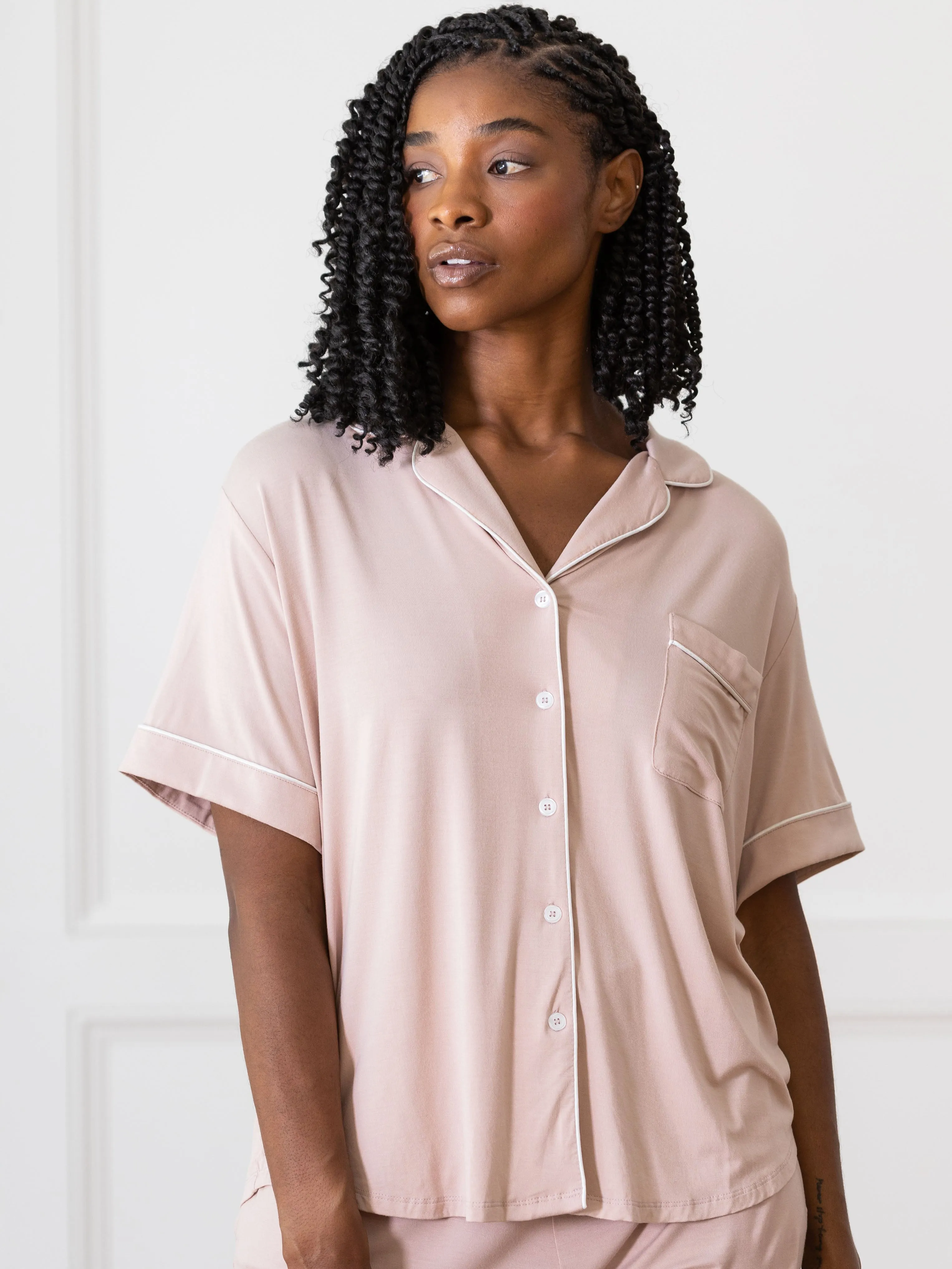 Last Chance Women's Bamboo Stretch-Knit Short Sleeve Pajama Set