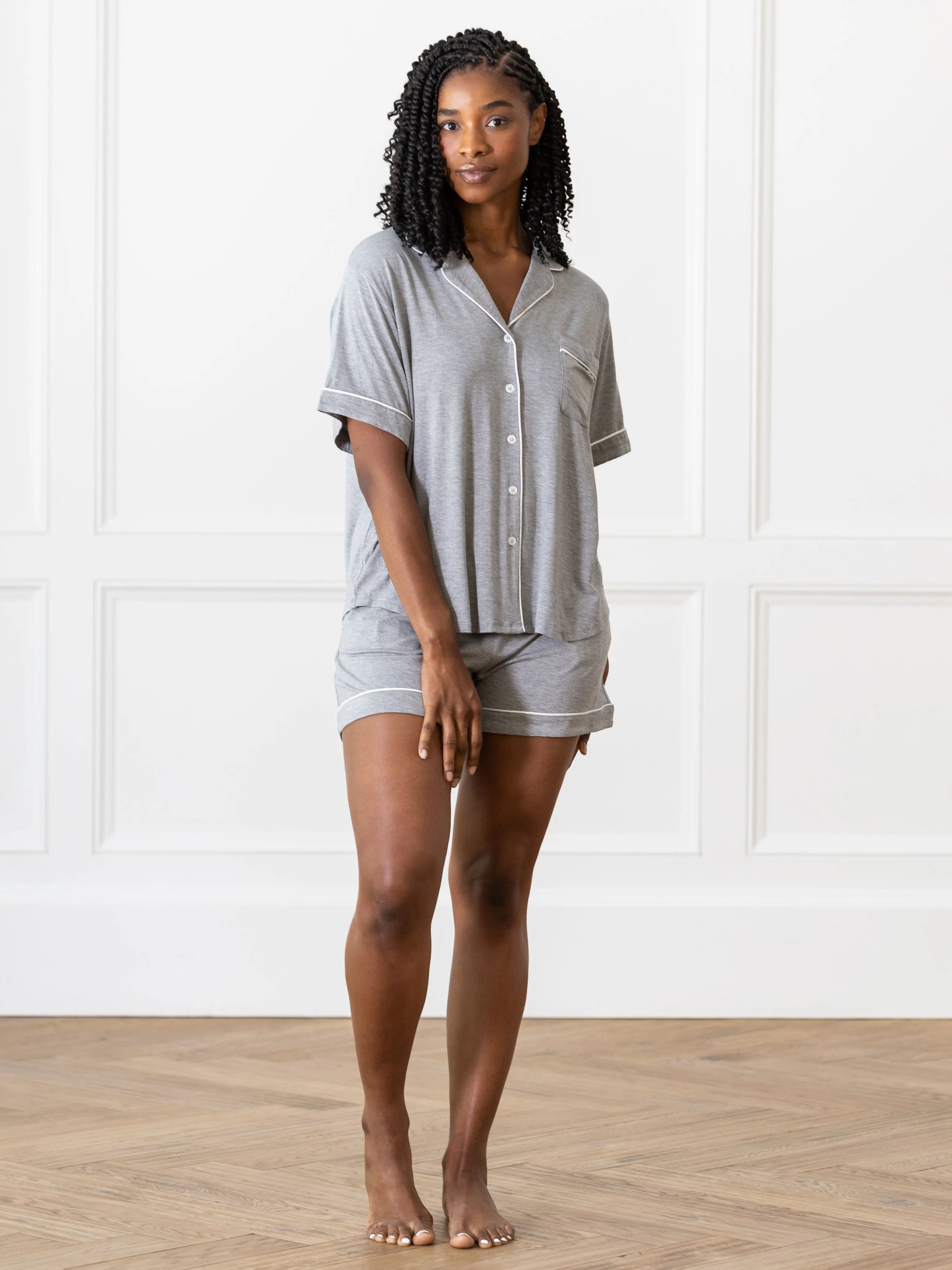 Last Chance Women's Bamboo Stretch-Knit Short Sleeve Pajama Set