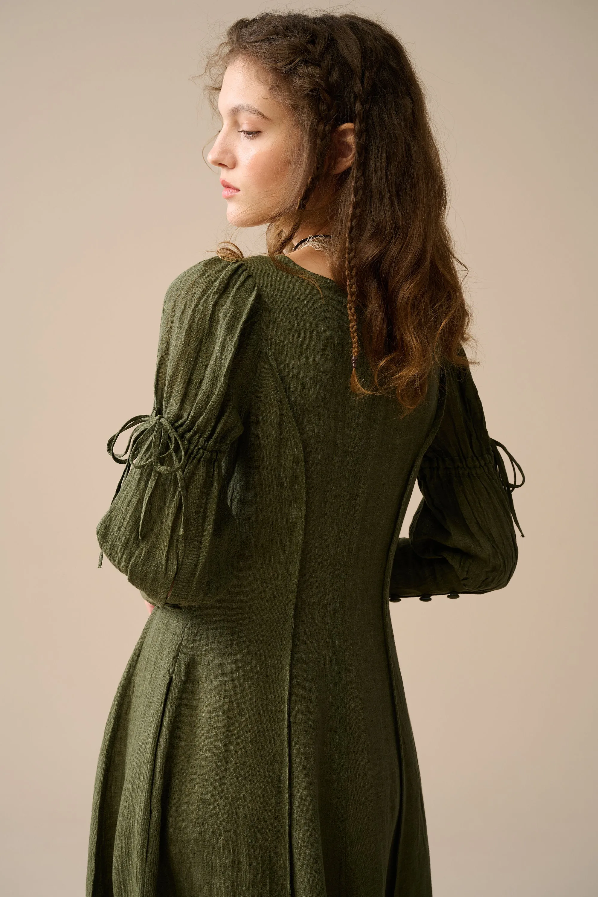Laura 31 | Pintucked Maxi Linen Dress