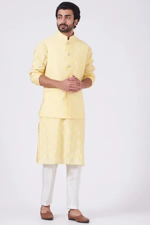 Lemon Yellow Nehru Jacket Set