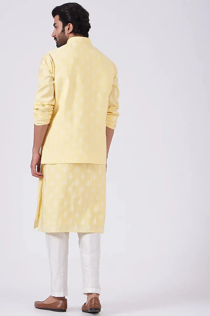 Lemon Yellow Nehru Jacket Set