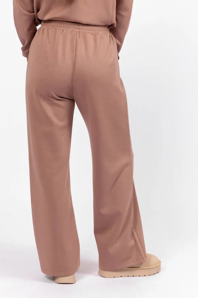 Let's Just Stay Mocha Knit Wide Leg Pants FINAL SALE