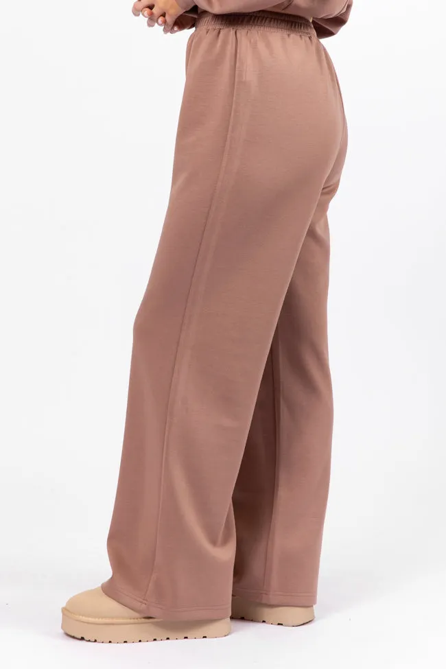 Let's Just Stay Mocha Knit Wide Leg Pants FINAL SALE