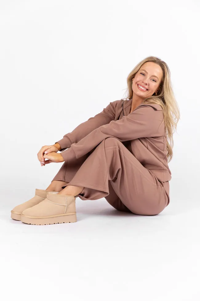 Let's Just Stay Mocha Knit Wide Leg Pants FINAL SALE