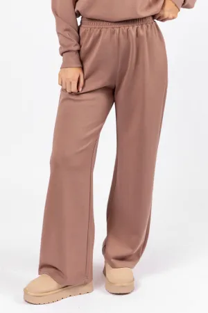 Let's Just Stay Mocha Knit Wide Leg Pants FINAL SALE